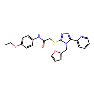 N-(4-ethoxyphenyl)-2-{[4-(furan-2-ylmethyl)-5-(pyridin-2-yl)-4H-1,2,4-triazol-3-yl]sulfanyl}acetamide structure