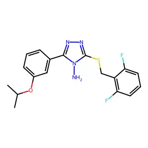 3-[(2,6-difluorobenzyl)sulfanyl]-5-[3-(propan-2-yloxy)phenyl]-4H-1,2,4-triazol-4-amine structure