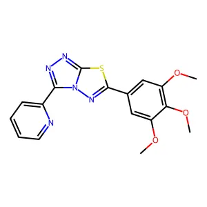 2-[6-(3,4,5-trimethoxyphenyl)-[1,2,4]triazolo[3,4-b][1,3,4]thiadiazol-3-yl]pyridine structure