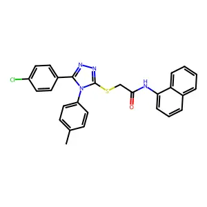 2-{[5-(4-chlorophenyl)-4-(4-methylphenyl)-4H-1,2,4-triazol-3-yl]sulfanyl}-N-(naphthalen-1-yl)acetamide structure