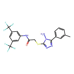 2-{[4-amino-5-(3-methylphenyl)-4H-1,2,4-triazol-3-yl]sulfanyl}-N-[3,5-bis(trifluoromethyl)phenyl]acetamide structure
