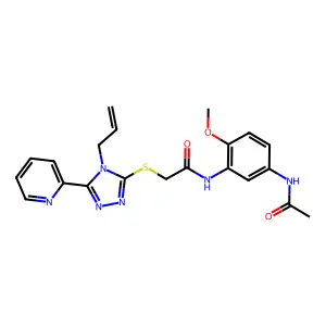 N-[5-(ACETYLAMINO)-2-METHOXYPHENYL]-2-{[4-ALLYL-5-(2-PYRIDINYL)-4H-1,2,4-TRIAZOL-3-YL]SULFANYL}ACETAMIDE structure