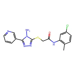 2-((4-amino-5-(pyridin-3-yl)-4H-1,2,4-triazol-3-yl)thio)-N-(5-chloro-2-methylphenyl)acetamide structure
