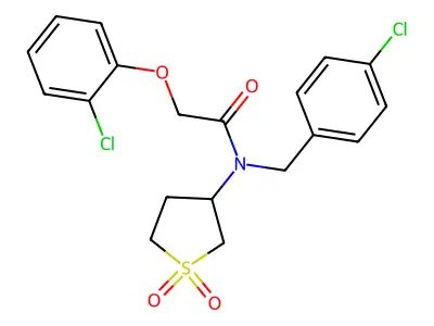 N-(4-chlorobenzyl)-2-(2-chlorophenoxy)-N-(1,1-dioxidotetrahydrothiophen-3-yl)acetamide structure