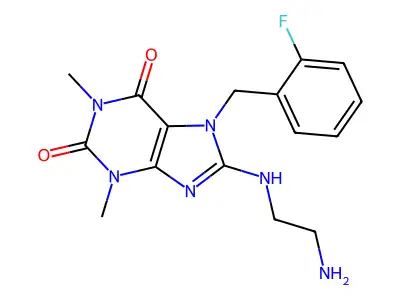 8-(2-Amino-ethylamino)-7-(2-fluoro-benzyl)-1,3-dimethyl-3,7-dihydro-purine-2,6-dione structure