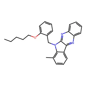 7-methyl-6-[2-(pentyloxy)benzyl]-6H-indolo[2,3-b]quinoxaline structure