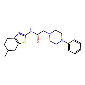 N-(6-methyl-4,5,6,7-tetrahydro-1,3-benzothiazol-2-yl)-2-(4-phenylpiperazin-1-yl)acetamide structure