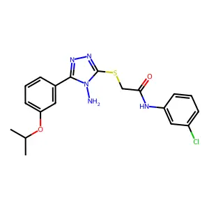 2-{4-amino-5-[3-(methylethoxy)phenyl](1,2,4-triazol-3-ylthio)}-N-(3-chlorophen yl)acetamide structure