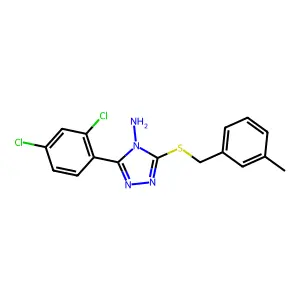 3-(2,4-Dichlorophenyl)-5-[(3-methylphenyl)methylthio]-1,2,4-triazole-4-ylamine structure