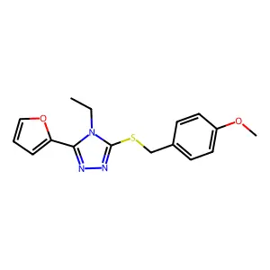 4-Ethyl-3-(2-furyl)-5-((4-methoxybenzyl)thio)-4H-1,2,4-triazole structure