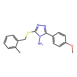 3-(4-Methoxyphenyl)-5-((2-methylbenzyl)thio)-4H-1,2,4-triazol-4-amine structure