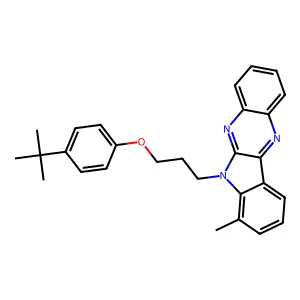 6-[3-(4-tert-butylphenoxy)propyl]-7-methyl-6H-indolo[2,3-b]quinoxaline structure