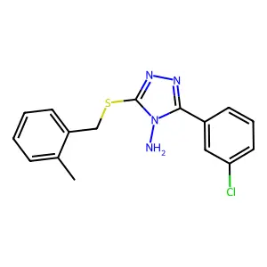 3-(3-Chlorophenyl)-5-((2-methylbenzyl)thio)-4H-1,2,4-triazol-4-amine structure