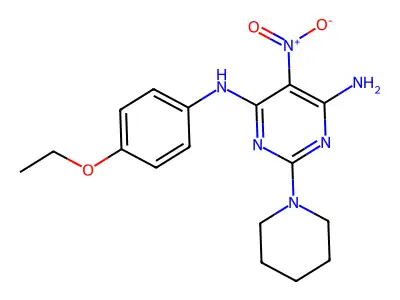 N4-(4-ethoxyphenyl)-5-nitro-2-(piperidin-1-yl)pyrimidine-4,6-diamine structure