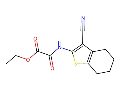 Ethyl 2-[(3-cyano-4,5,6,7-tetrahydro-1-benzothiophen-2-yl)amino]-2-oxoacetate structure