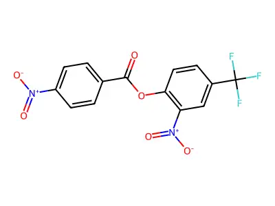 Phenol, 2-nitro-4-(trifluoromethyl)-, 1-(4-nitrobenzoate) structure