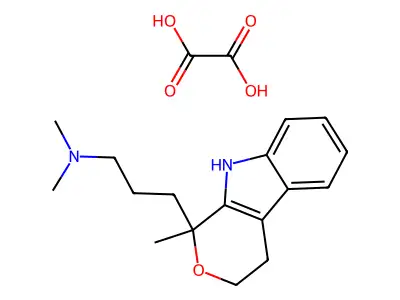 1-(3-Dimethylaminopropyl)-1-methyl-1,3,4,9-tetrahydropyrano(3,4-b)indole oxalate structure
