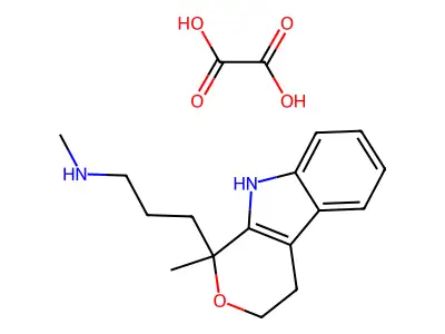 1-(3-Methylaminopropyl)-1-methyl-1,3,4,9-tetrahydropyrano(3,4-b)indole oxalate structure