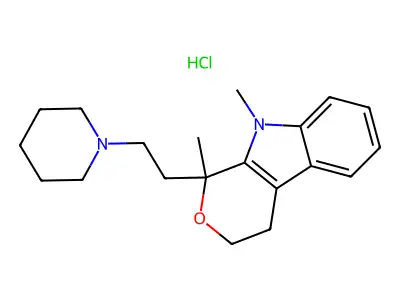 1-(2-Piperidinoethyl)-1,9-dimethyl-1,3,4,9-tetrahydropyrano(3,4-b)indole hydrochloride structure