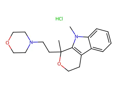 1-(2-Morpholinoethyl)-1,9-dimethyl-1,3,4,9-tetrahydropyrano(3,4-b)indole hydrochloride structure