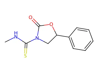 3-Oxazolidinecarbothioamide, N-methyl-2-oxo-5-phenyl- structure