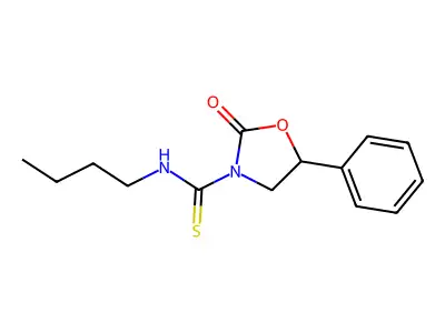 3-Oxazolidinecarbothioamide, N-butyl-2-oxo-5-phenyl- structure