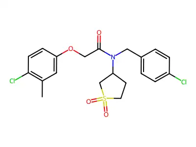N-(4-chlorobenzyl)-2-(4-chloro-3-methylphenoxy)-N-(1,1-dioxidotetrahydrothiophen-3-yl)acetamide structure