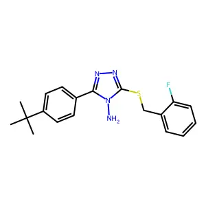 3-(4-Tert-butylphenyl)-5-((2-fluorobenzyl)thio)-4H-1,2,4-triazol-4-ylamine structure