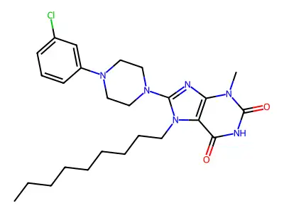 8-[4-(3-Chlorophenyl)piperazin-1-yl]-3-methyl-7-nonylpurine-2,6-dione structure