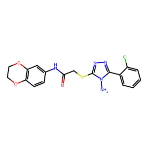 2-{[4-amino-5-(2-chlorophenyl)-4H-1,2,4-triazol-3-yl]sulfanyl}-N-(2,3-dihydro-1,4-benzodioxin-6-yl)acetamide structure
