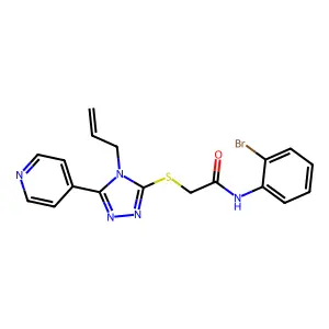 N-(2-bromophenyl)-2-{[4-(prop-2-en-1-yl)-5-(pyridin-4-yl)-4H-1,2,4-triazol-3-yl]sulfanyl}acetamide structure