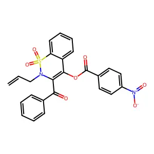 2-allyl-3-benzoyl-1,1-dioxido-2H-1,2-benzothiazin-4-yl 4-nitrobenzoate structure