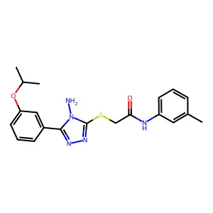 2-({4-amino-5-[3-(propan-2-yloxy)phenyl]-4H-1,2,4-triazol-3-yl}sulfanyl)-N-(3-methylphenyl)acetamide structure
