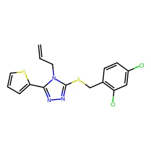 4-Allyl-3-((2,4-dichlorobenzyl)thio)-5-(2-thienyl)-4H-1,2,4-triazole structure