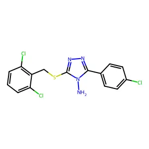 3-[(2,6-Dichlorophenyl)methylthio]-5-(4-chlorophenyl)-1,2,4-triazole-4-ylamine structure