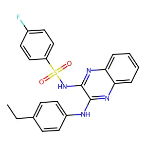 N-[3-(4-ethylanilino)quinoxalin-2-yl]-4-fluorobenzenesulfonamide structure