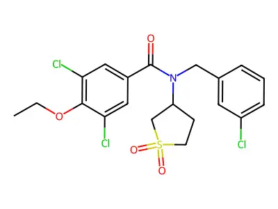 3,5-dichloro-N-(3-chlorobenzyl)-N-(1,1-dioxidotetrahydrothiophen-3-yl)-4-ethoxybenzamide structure