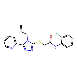 2-((4-Allyl-5-(2-pyridinyl)-4H-1,2,4-triazol-3-YL)thio)-N-(2-F-PH)acetamide structure