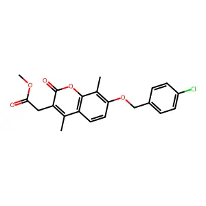 methyl {7-[(4-chlorobenzyl)oxy]-4,8-dimethyl-2-oxo-2H-chromen-3-yl}acetate structure