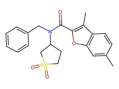 2-Benzofurancarboxamide,3,6-dimethyl-N-(phenylmethyl)-N-(tetrahydro-1,1-dioxido-3-thienyl)-(9CI) structure