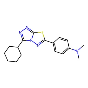 4-(3-cyclohexyl-[1,2,4]triazolo[3,4-b][1,3,4]thiadiazol-6-yl)-N,N-dimethylaniline structure