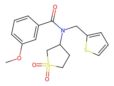 N-(1,1-dioxidotetrahydrothiophen-3-yl)-3-methoxy-N-(thiophen-2-ylmethyl)benzamide structure