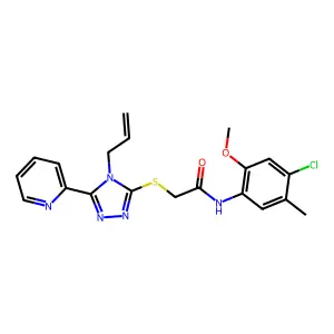 N-(4-chloro-2-methoxy-5-methylphenyl)-2-{[4-(prop-2-en-1-yl)-5-(pyridin-2-yl)-4H-1,2,4-triazol-3-yl]sulfanyl}acetamide structure