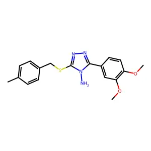 3-(3,4-dimethoxyphenyl)-5-[(4-methylbenzyl)sulfanyl]-4H-1,2,4-triazol-4-amine structure