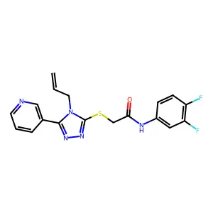 N-(3,4-difluorophenyl)-2-{[4-(prop-2-en-1-yl)-5-(pyridin-3-yl)-4H-1,2,4-triazol-3-yl]sulfanyl}acetamide structure