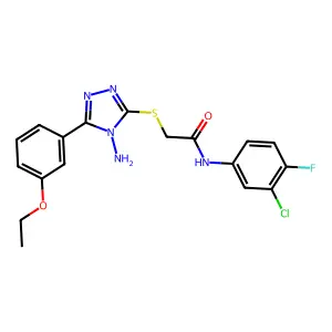 2-[4-amino-5-(3-ethoxyphenyl)(1,2,4-triazol-3-ylthio)]-N-(3-chloro-4-fluorophe nyl)acetamide structure