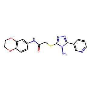 2-{[4-amino-5-(pyridin-3-yl)-4H-1,2,4-triazol-3-yl]sulfanyl}-N-(2,3-dihydro-1,4-benzodioxin-6-yl)acetamide structure