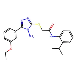 2-[4-amino-5-(3-ethoxyphenyl)(1,2,4-triazol-3-ylthio)]-N-[2-(methylethyl)pheny l]acetamide structure