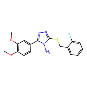 3-(3,4-Dimethoxyphenyl)-5-((2-fluorobenzyl)thio)-4H-1,2,4-triazol-4-ylamine structure