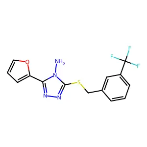 3-(2-Furyl)-5-{[3-(trifluoromethyl)phenyl]methylthio}-1,2,4-triazole-4-ylamine structure